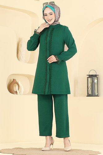 moda selvim طقم زيتي PL9228 - Thumbnail