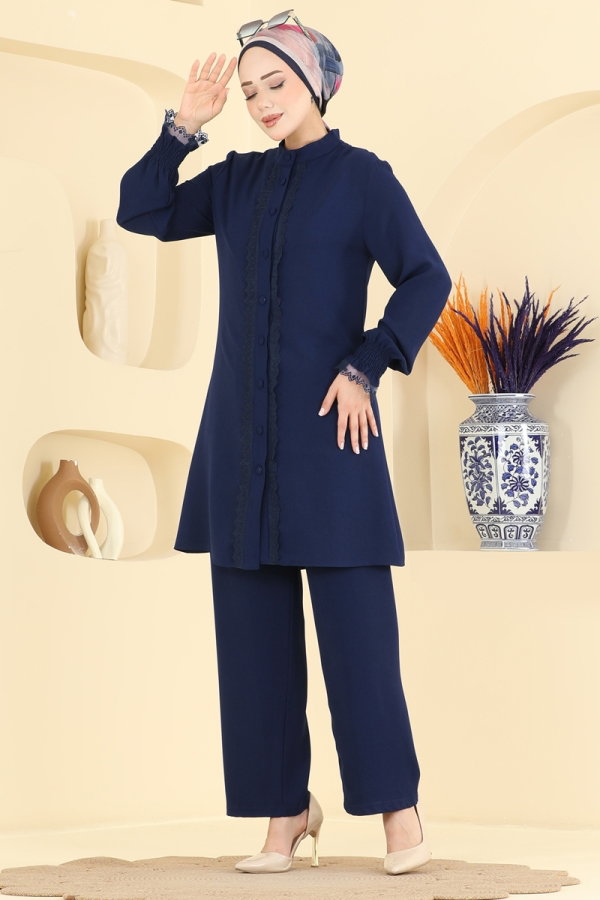 Modaselvim Hijab Combinations Combined PL9228 Light Navy Blue