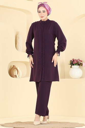 moda selvim طقم أرجواني PL9228 - Thumbnail