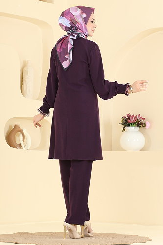 moda selvim طقم أرجواني PL9228 - Thumbnail