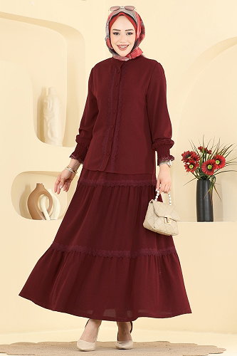 moda selvim Combined PL9229 Burgundy - Thumbnail