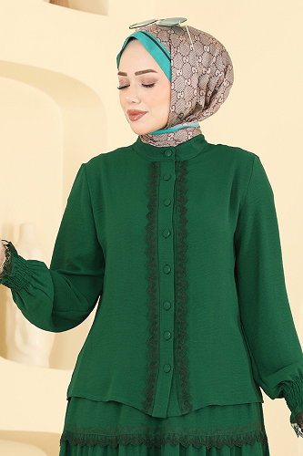 moda selvim طقم زيتي PL9229 - Thumbnail