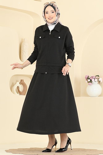 moda selvim طقم أسود PL9230 - Thumbnail