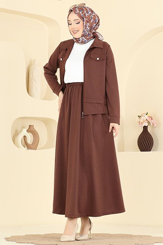 moda selvim طقم بني PL9230 - Thumbnail
