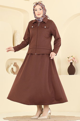 moda selvim طقم بني PL9230 - Thumbnail