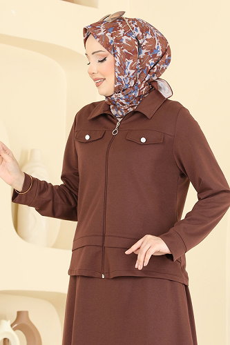 moda selvim طقم بني PL9230 - Thumbnail