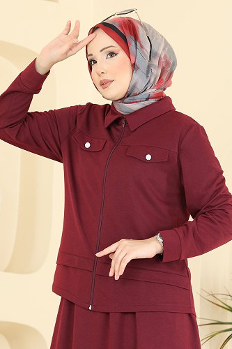 moda selvim Combined PL9230 Burgundy - Thumbnail