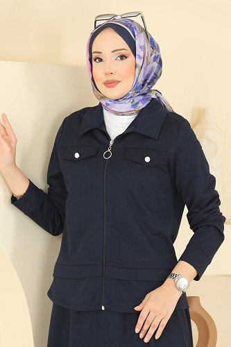 moda selvim طقم كحلي PL9230 - Thumbnail