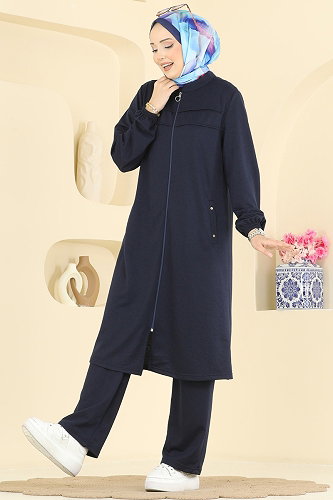 moda selvim طقم كحلي PL9231 - Thumbnail