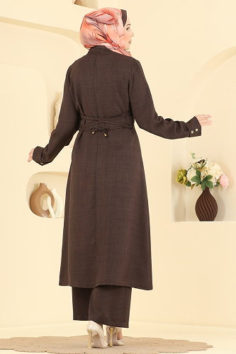 moda selvim طقم بني PL9232 - Thumbnail