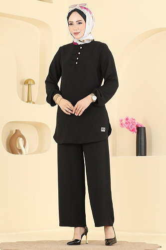 moda selvim طقم أسود PL9238 - Thumbnail