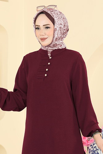 moda selvim طقم خمري PL9238 - Thumbnail