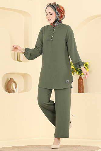moda selvim طقم اخضر عفني PL9238 - Thumbnail
