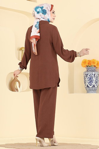 moda selvim طقم عسلي PL9238 - Thumbnail