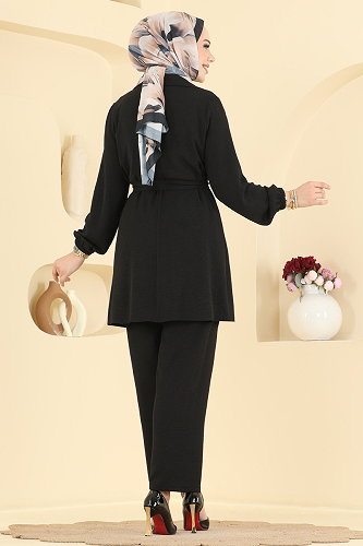 moda selvim طقم أسود PL9241 - Thumbnail