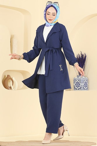 moda selvim طقم كحلي PL9241 - Thumbnail