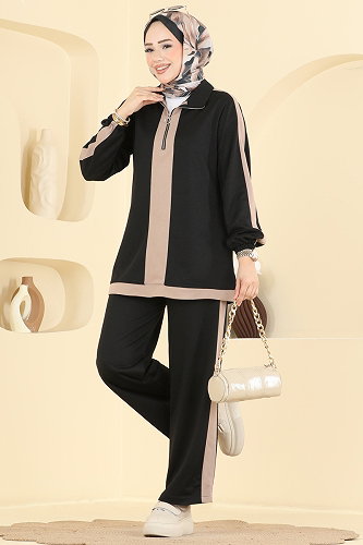 moda selvim طقم أسود PL9243 - Thumbnail