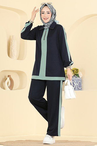 moda selvim طقم كحلي PL9243 - Thumbnail