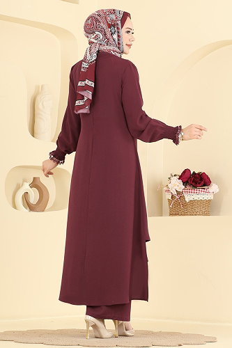 moda selvim Combined PL9247 Burgundy - Thumbnail