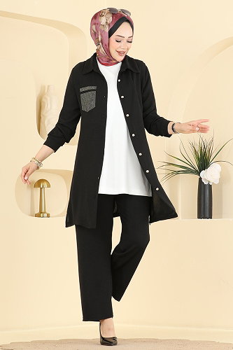 moda selvim Combined PL9249 Black - Thumbnail
