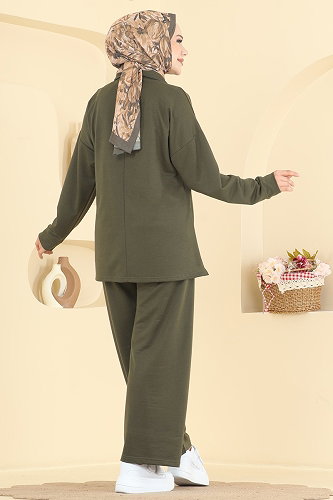 moda selvim طقم اخضر عفني PL9256 - Thumbnail