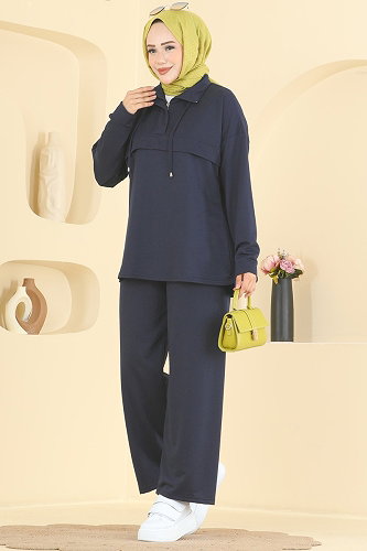 moda selvim طقم كحلي PL9256 - Thumbnail