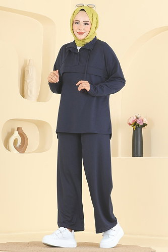 moda selvim طقم كحلي PL9256 - Thumbnail