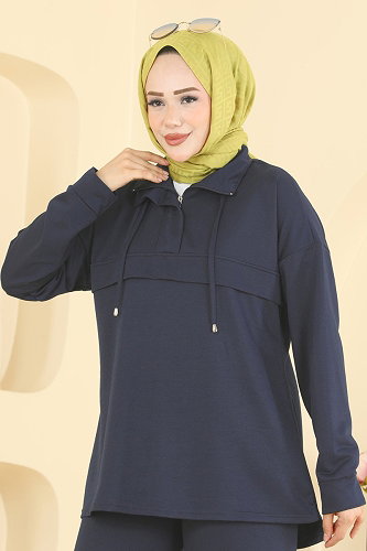 moda selvim طقم كحلي PL9256 - Thumbnail