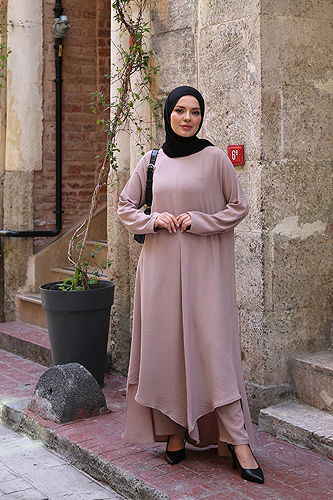 moda selvim طقم بيج USL1402-M - Thumbnail