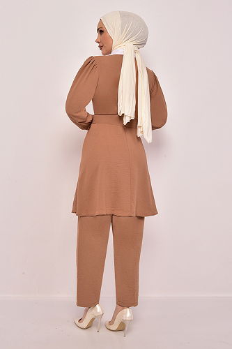 moda selvim طقم بيج USL1444-M - Thumbnail