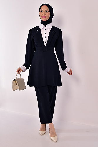 moda selvim طقم كحلي USL1444-M - Thumbnail