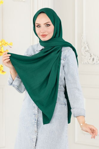 moda selvim Cotton Shawl MSL501 Emerald - Thumbnail