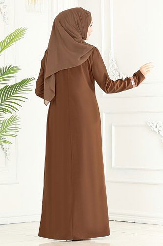 moda selvim Dress ASM2682 Brown - Thumbnail