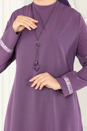 moda selvim Dress ASM2682 Lavender - Thumbnail