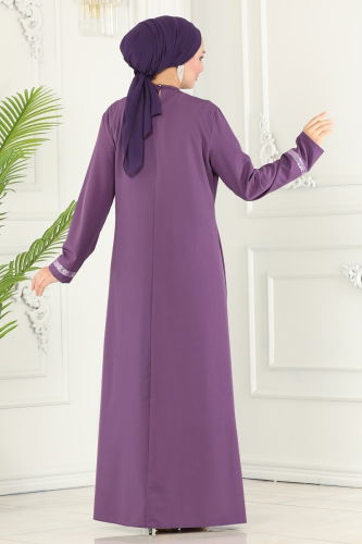 moda selvim Dress ASM2682 Lavender - Thumbnail