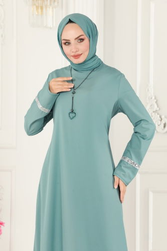 moda selvim Dress ASM2682 Light Mint - Thumbnail