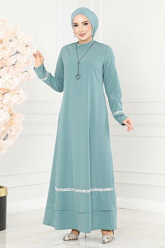 moda selvim Dress ASM2682 Mint - Thumbnail