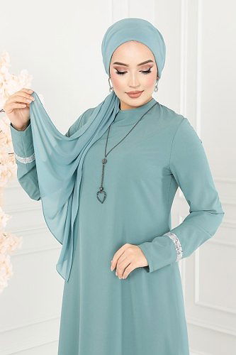 moda selvim Dress ASM2682 Mint - Thumbnail