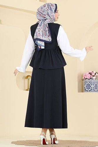 moda selvim Dabıl 2 li Etekli Takım 4706ALGK1170 Laci - Thumbnail