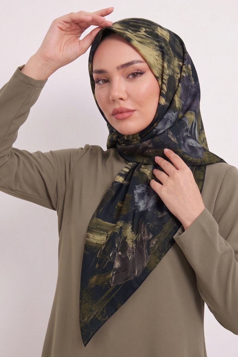 Dalga Desen Eşarp Serisi 179AFV475 Haki