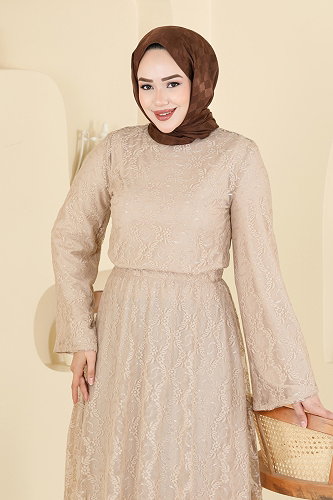 moda selvim Dantel Detaylı 2 li Takım 6293BSK463 Krem - Thumbnail