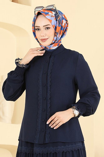 moda selvim Dantel Detaylı 2 Lİ Takım PL9229 Laci - Thumbnail