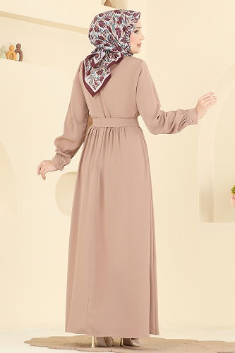 moda selvim Dantel Detaylı Dubai İpeği Elbise 332ASN888 Vizyon - Thumbnail