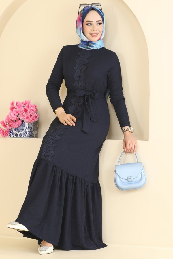 Modaselvim Elbise Dantel Detaylı Şık Elbise 838PM271 Laci