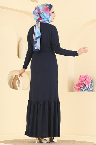 moda selvim Dantel Detaylı Şık Elbise 838PM271 Laci - Thumbnail