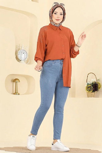 moda selvim Dar Kalıp Kot Pantolon 3330LD1070 Açık Kot - Thumbnail