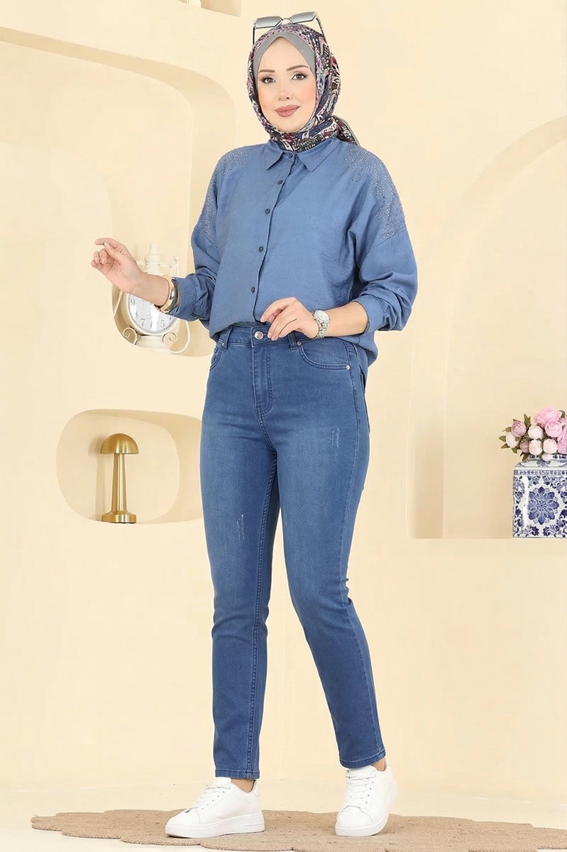 Dar Kalıp Kot Pantolon 3330LD1070 Koyu Kot