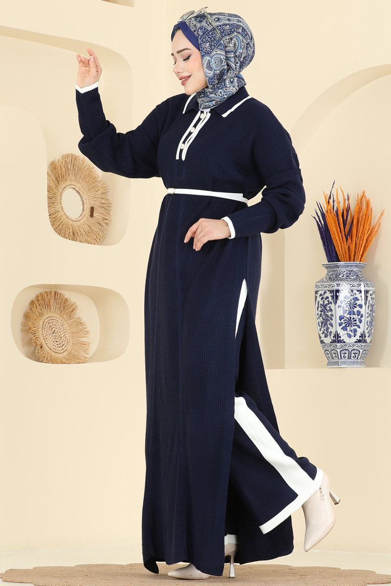 Derin Yırtmaçlı Triko Takım 503TPK1167 Laci