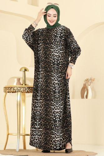 E.R.K. - Desenli Bürümcük Elbise 7137ERK1158 Desen2 Leopar&Vizyon