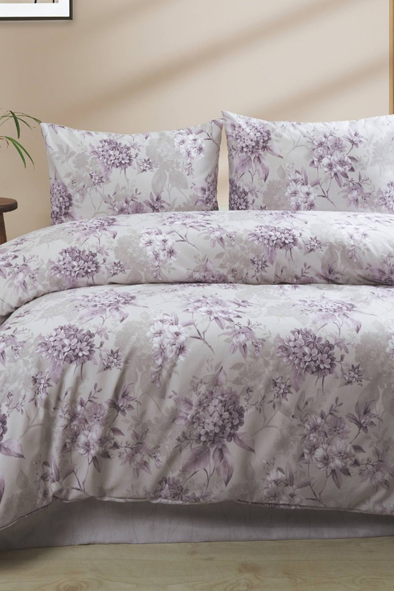 Desenli Çift Kişilik Nevresim Takımı 8507BLH1197 Lila